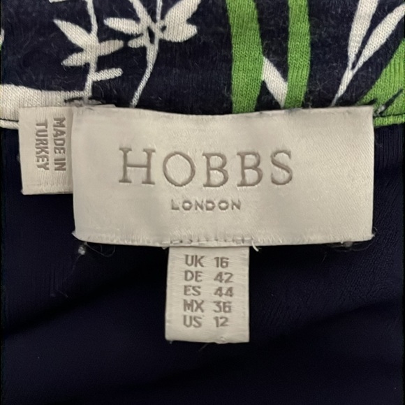 Hobbs London Nadia Sleeveless Jersey Dress Floral Leaf Navy Pattern - Picture 13 of 16